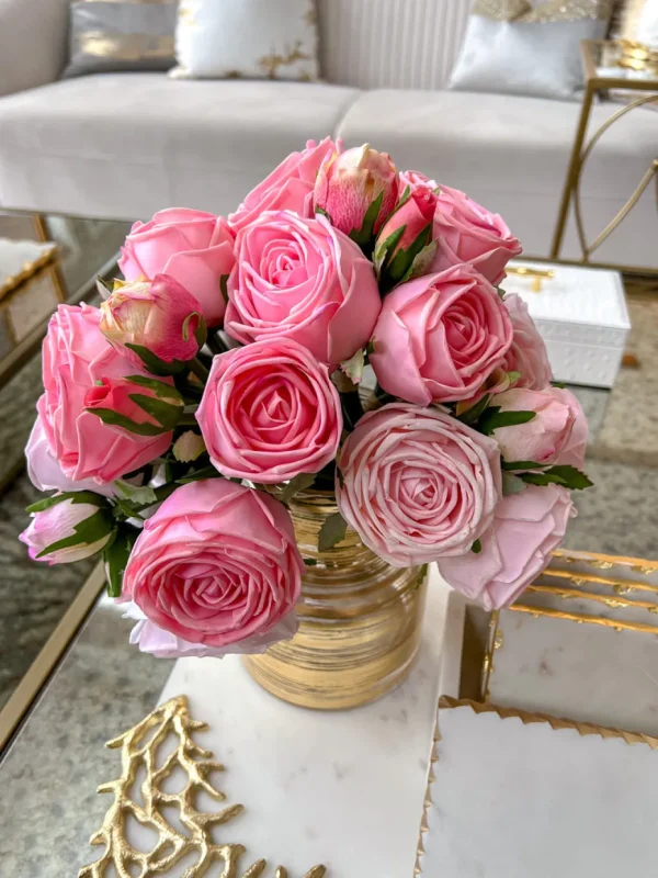 Inspire Me! Home Decor Floral Stems Real Touch Rose Bundle (2 Colors)