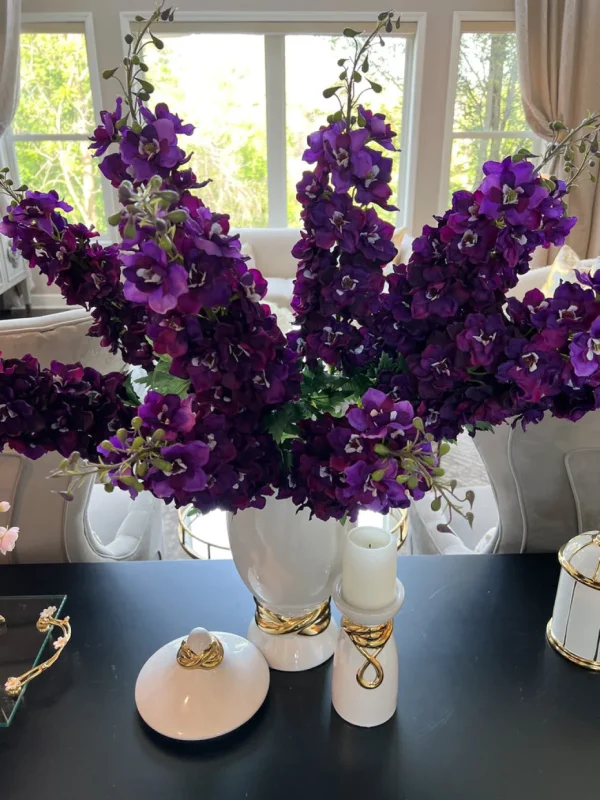 Inspire Me! Home Decor Floral Stems 37.5″ Purple Delphinium Stem