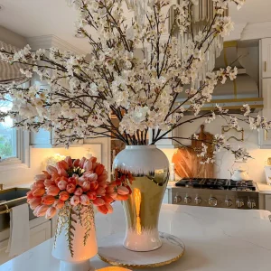 Inspire Me! Home Decor Floral Stems 51″ White Cherry Blossom Stem