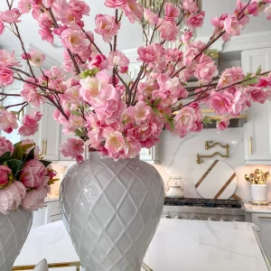 Inspire Me! Home Decor Floral Stems Pink Cherry Blossom Branch Stem