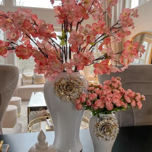 Inspire Me! Home Decor Floral Stems 36″ Two Tone Cherry Blossom Stem With Pearls