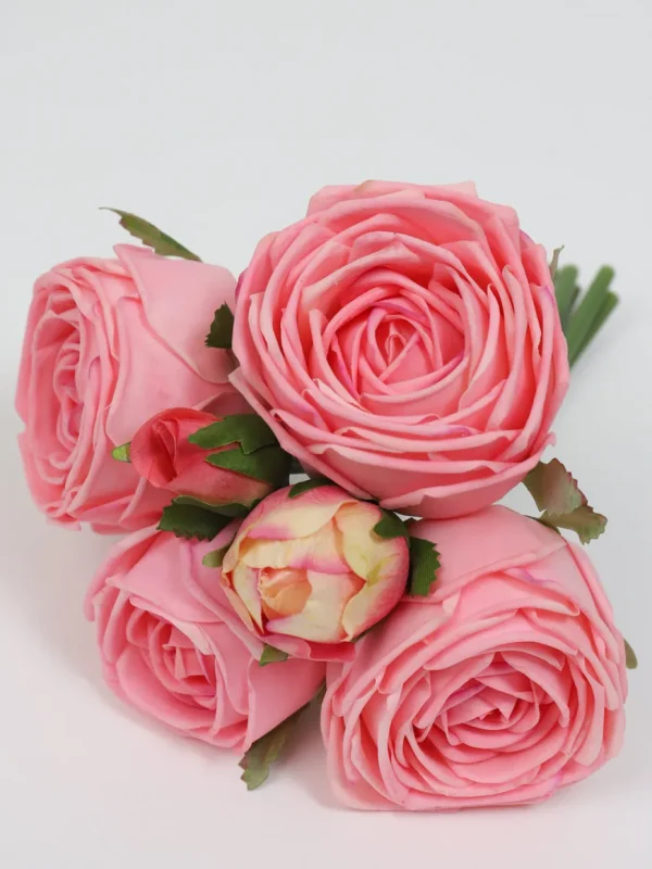 Inspire Me! Home Decor Floral Stems Real Touch Rose Bundle (2 Colors)