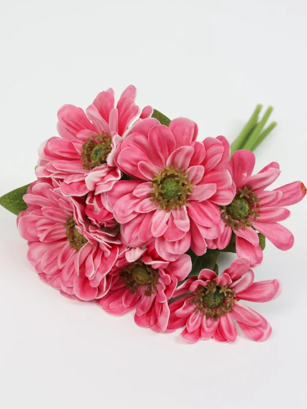 Inspire Me! Home Decor Floral Stems 11″ Real Touch Pink Zinnia Bundle (2 Colors)