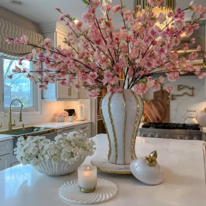 Inspire Me! Home Decor Floral Stems Pink Cherry Blossom Branch Stem