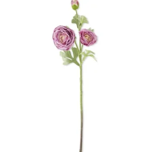 Inspire Me! Home Decor Floral Stems 25″ Real Touch Triple Bloom Ranunculus Stem (2 Colors)