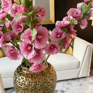 Inspire Me! Home Decor Floral Stems Hollyhock Stem (3 Colors)