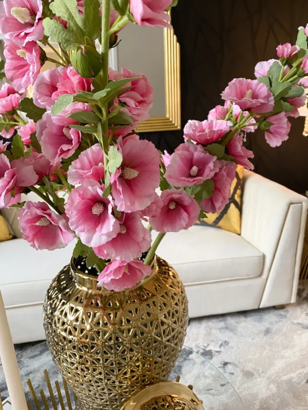 Inspire Me! Home Decor Floral Stems Hollyhock Stem (3 Colors)