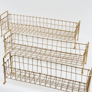 Inspire Me! Home Decor Footed Gold Wired Rectangular Basket (3 Sizes)