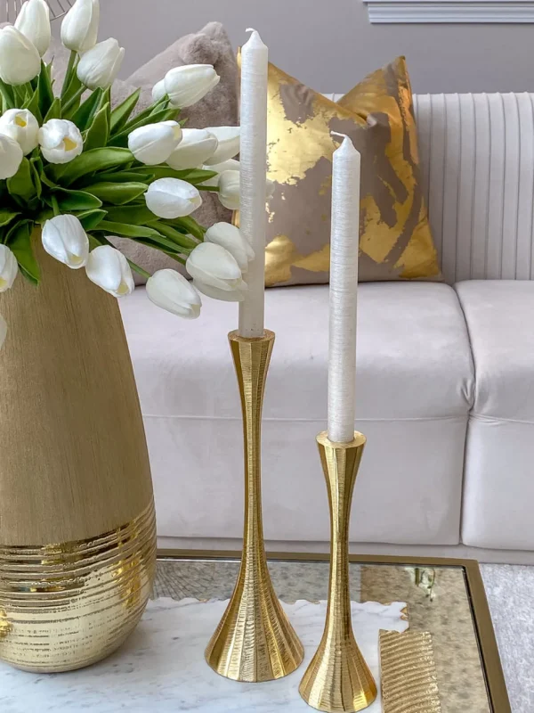 Inspire Me! Home Decor Geometric Candlesticks (2 Sizes And 2 Colors)