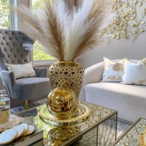 Inspire Me! Home Decor Ginger Jars Gold Beaded Ginger Jar (2 Sizes)