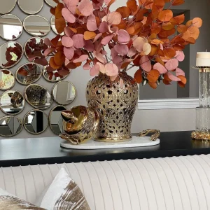 Inspire Me! Home Decor Ginger Jars Gold Beaded Ginger Jar (2 Sizes)