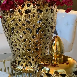 Inspire Me! Home Decor Ginger Jars Gold Beaded Ginger Jar (2 Sizes)