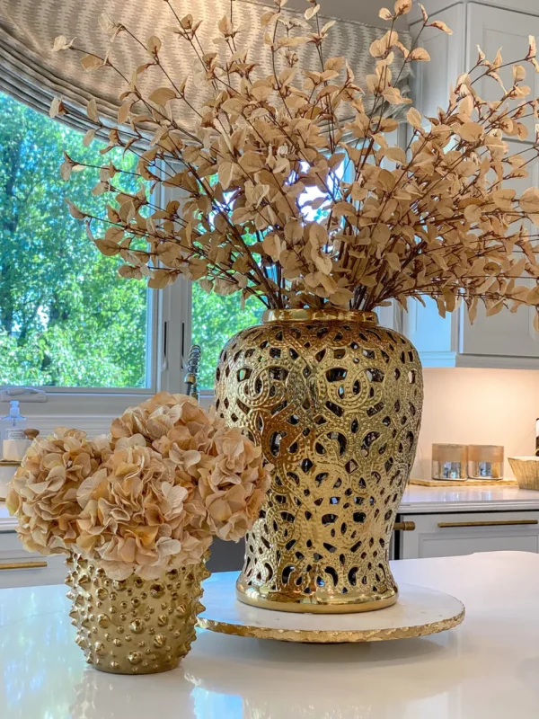Inspire Me! Home Decor Ginger Jars Gold Beaded Ginger Jar (2 Sizes)