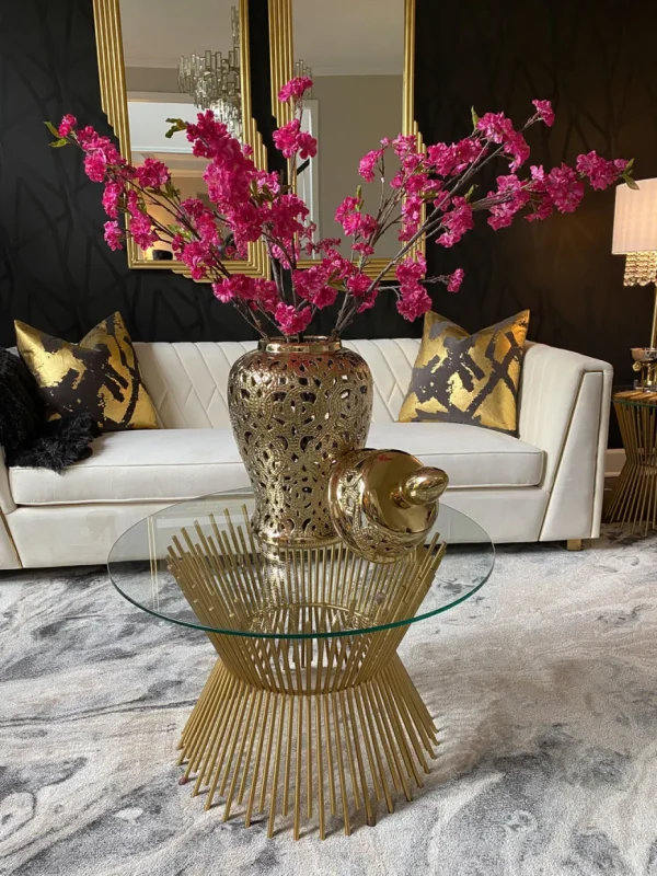 Inspire Me! Home Decor Ginger Jars Gold Beaded Ginger Jar (2 Sizes)