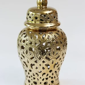 Inspire Me! Home Decor Ginger Jars Gold Beaded Ginger Jar (2 Sizes)