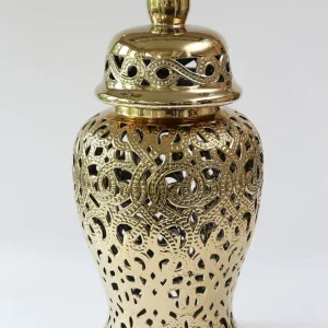 Inspire Me! Home Decor Ginger Jars Gold Beaded Ginger Jar (2 Sizes)