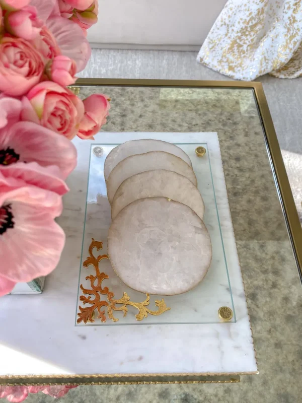 Inspire Me! Home Decor Glass Tray W/ Gold Corner Detail