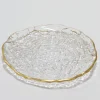 Inspire Me! Home Decor Glass Textured Salad Plate With Gold Trim