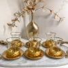 Inspire Me! Home Decor Glass Teacup Set With Gold Hammered Texture (Set Of 6)