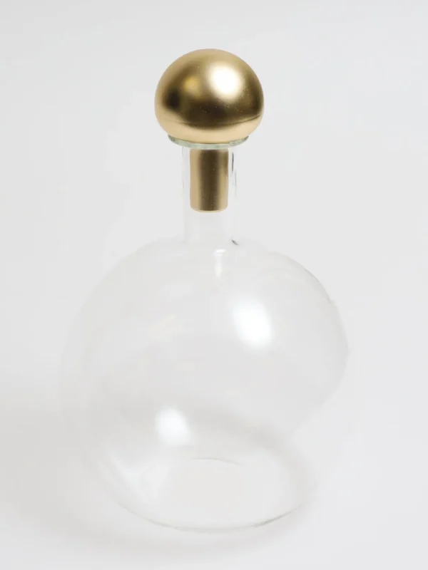 Inspire Me! Home Decor Glass Bottle With Gold Stopper