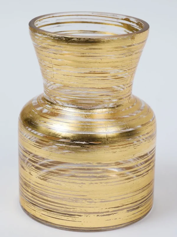 Inspire Me! Home Decor Glass Vase With Metallic Gold Details