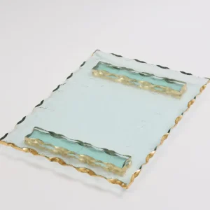 Inspire Me! Home Decor Glass Tray With Hammered Gold Edge