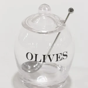 Inspire Me! Home Decor Glass Olive Jar W/ Metal Spoon