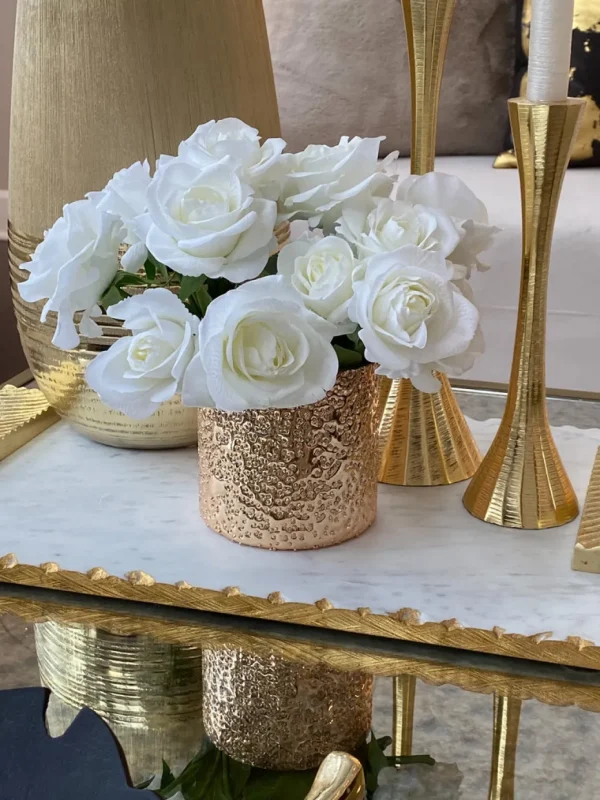 Inspire Me! Home Decor Gold Texture Votive Vase