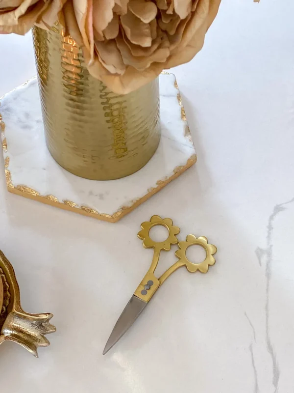 Inspire Me! Home Decor Gold Flower Handle Scissors