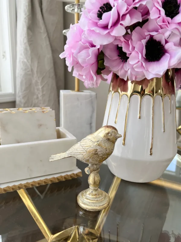 Inspire Me! Home Decor Gold Leaf Bird On Finial