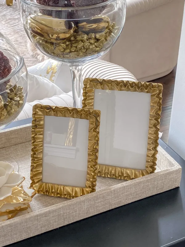 Inspire Me! Home Decor Gold Ruffle Picture Frame (2 Sizes)