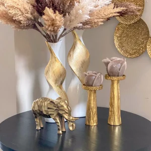 Inspire Me! Home Decor Gold Textured Metal Elephant Decor