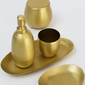 Inspire Me! Home Decor Gold Hammered Bathroom Collection (5 Items)