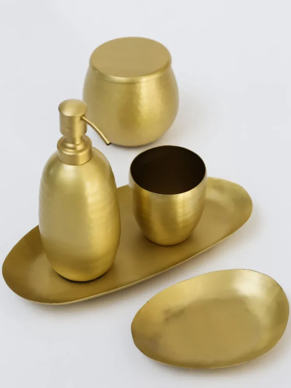 Inspire Me! Home Decor Gold Hammered Bathroom Collection (5 Items)