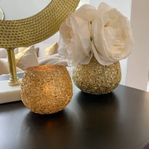 Inspire Me! Home Decor Gold Jeweled Votive (2 Sizes)