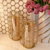 Inspire Me! Home Decor Gold Lantern W/ Amber Glass