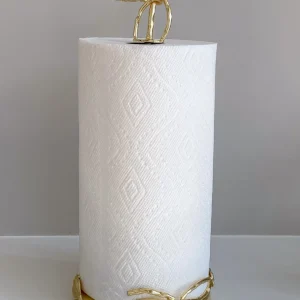 Inspire Me! Home Decor Gold Leaf Detailed Paper Towel Holder