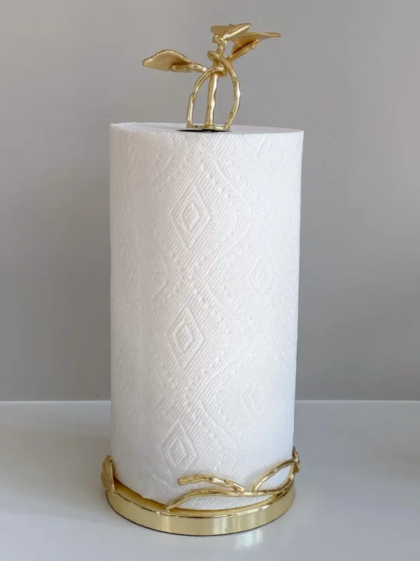Inspire Me! Home Decor Gold Leaf Detailed Paper Towel Holder