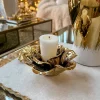 Inspire Me! Home Decor Gold Flower Tealight Candle Holder