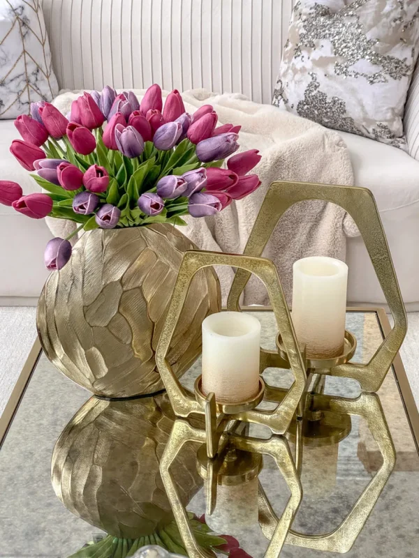 Inspire Me! Home Decor Gold Geometric Candle Holder (2 Sizes)