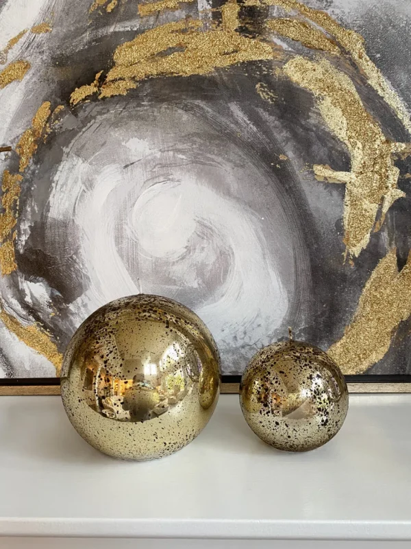 Inspire Me! Home Decor Gold Orb Candles (2 Sizes)