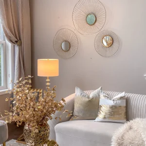 Inspire Me! Home Decor Gold Asymmetrical Circle Mirrors (Set Of 3 – 3 Different Sizes)