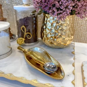 Inspire Me! Home Decor Gold Wavy Leaf Tray