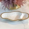 Inspire Me! Home Decor Gold And White Beaded Sectioned Serving Dish