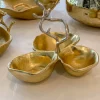 Inspire Me! Home Decor Gold Metal Snack Bowl With Silver Handle