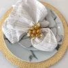 Inspire Me! Home Decor Gold Orb And Leaf Napkin Rings (Set Of 4)