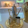 Inspire Me! Home Decor Gold Textured Ruffle Coffee/Tea Set Collection (4 Items Sold Individually)