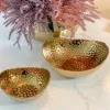 Inspire Me! Home Decor Gold Oval Hammered Porcelain Bowl