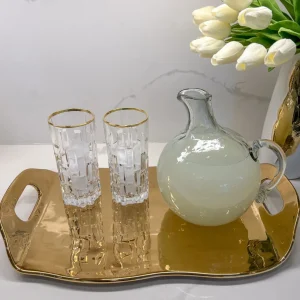 Inspire Me! Home Decor Gold Tray With Handles