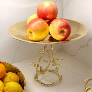 Inspire Me! Home Decor Gold Bowl On Leaf Base